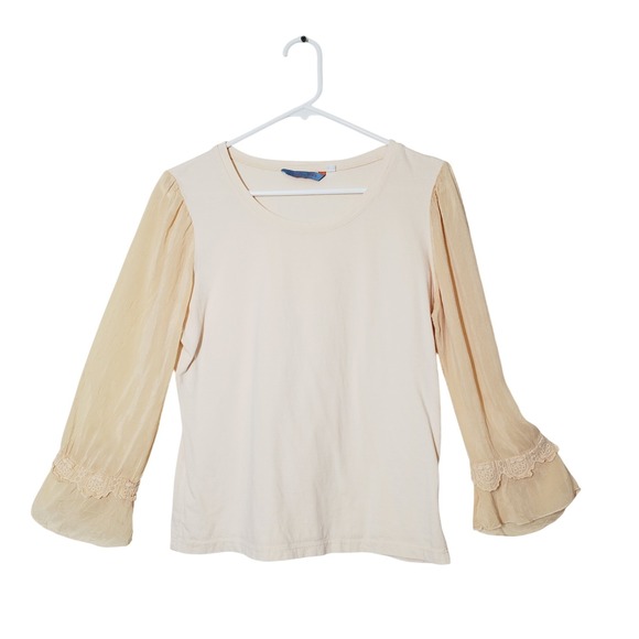 Johnny Was Tops - JOHNNY WAS VTG 90s Bell‎ Sleeve Scoop Neck Top Womens Medium